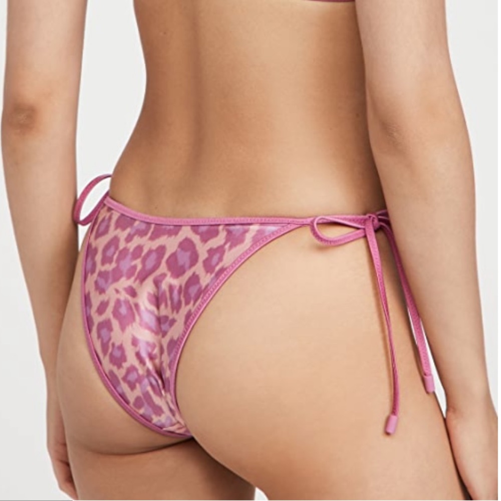 NWT Zimmermann Teddy Frill Pink Leopard Bikini Bottom Size 6